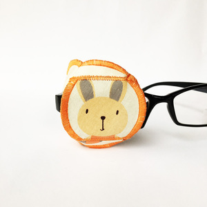 黄兔子弱视眼罩单眼矫正儿童全遮盖卡通遮眼 纯棉轻薄立体眼镜套